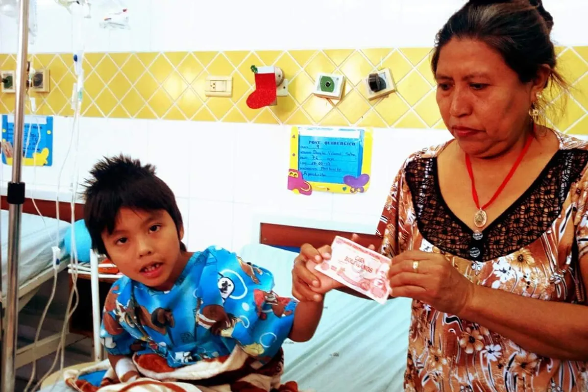 A young patient in hospital